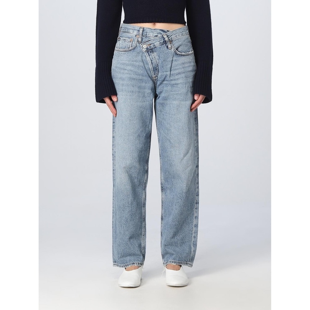 Agolde Criss Cross Jeans Women's 26 Eternal Denim Straight High Rise Button Fly